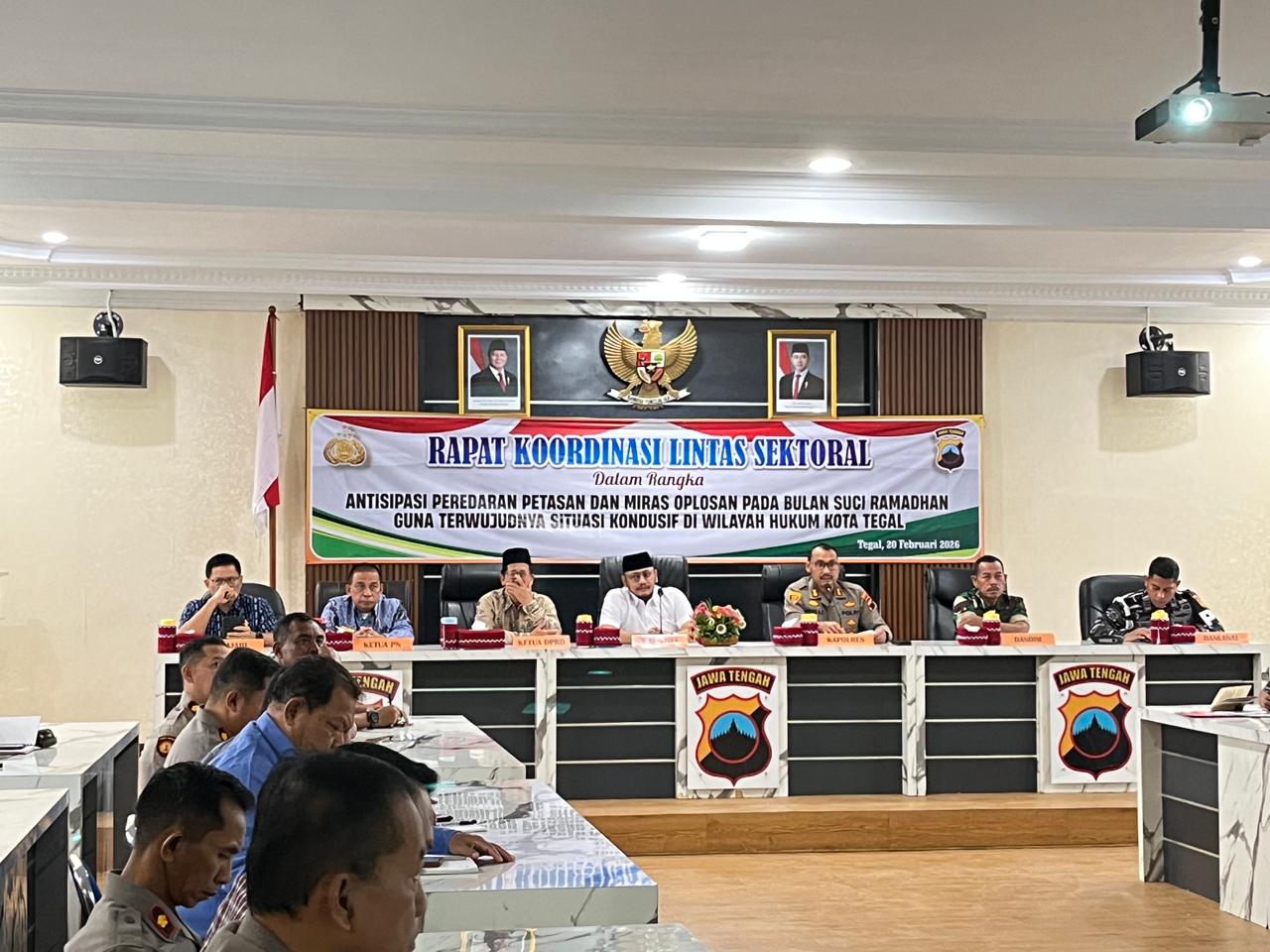 Rakor Lintas Sektoral Jaga Kondusivitas Kota Tegal selama Ramadhan
